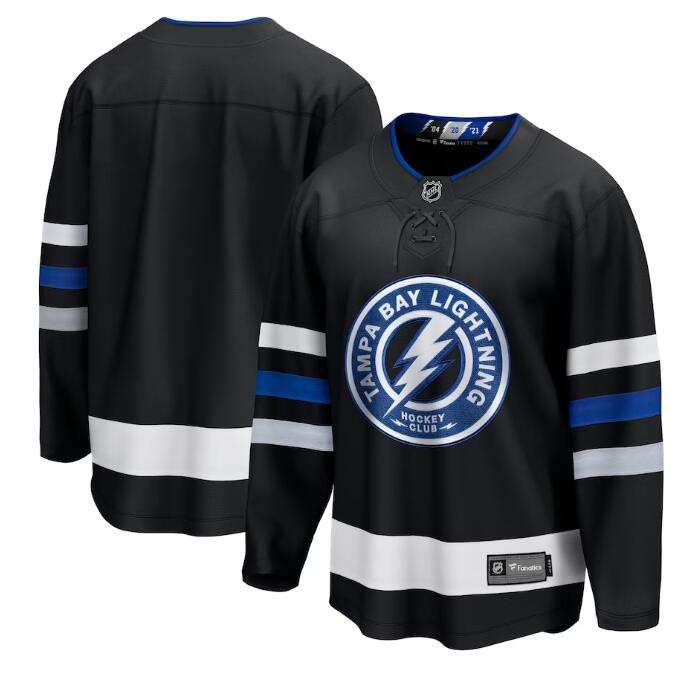 Men's Tampa Bay Lightning Custom Black 2024 Alternate Premier Breakaway Stitched Jersey Men's Tampa Bay Lightning Custom Black 2024 Alternate Premier Breakaway Stitched Jersey